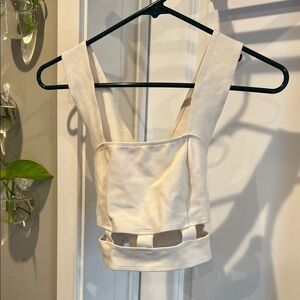 Cream Sleeveless Women's Crop Top